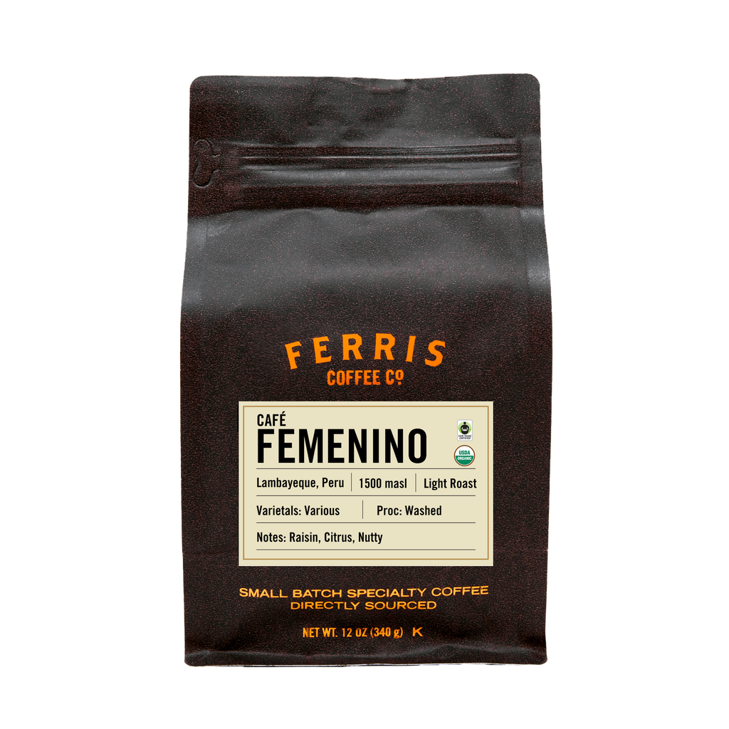 FAIR TRADE CAFE FEMENINO PERU 6/12 OZ BAGS ***OUT OF SEASON***