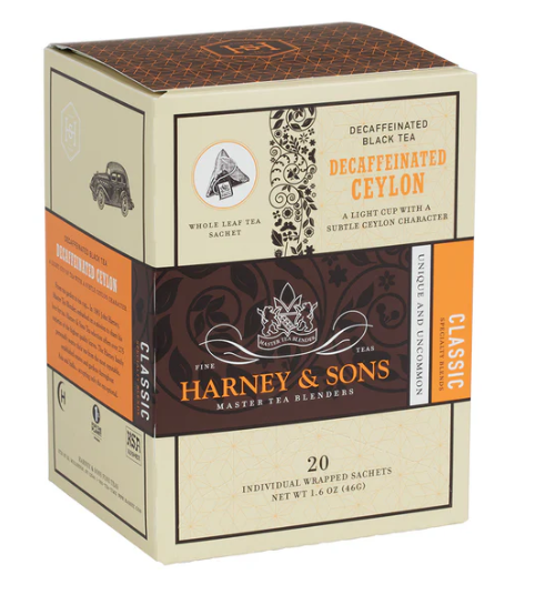 HARNEY DECAFFEINATED CEYLON SACHETS 20 CT